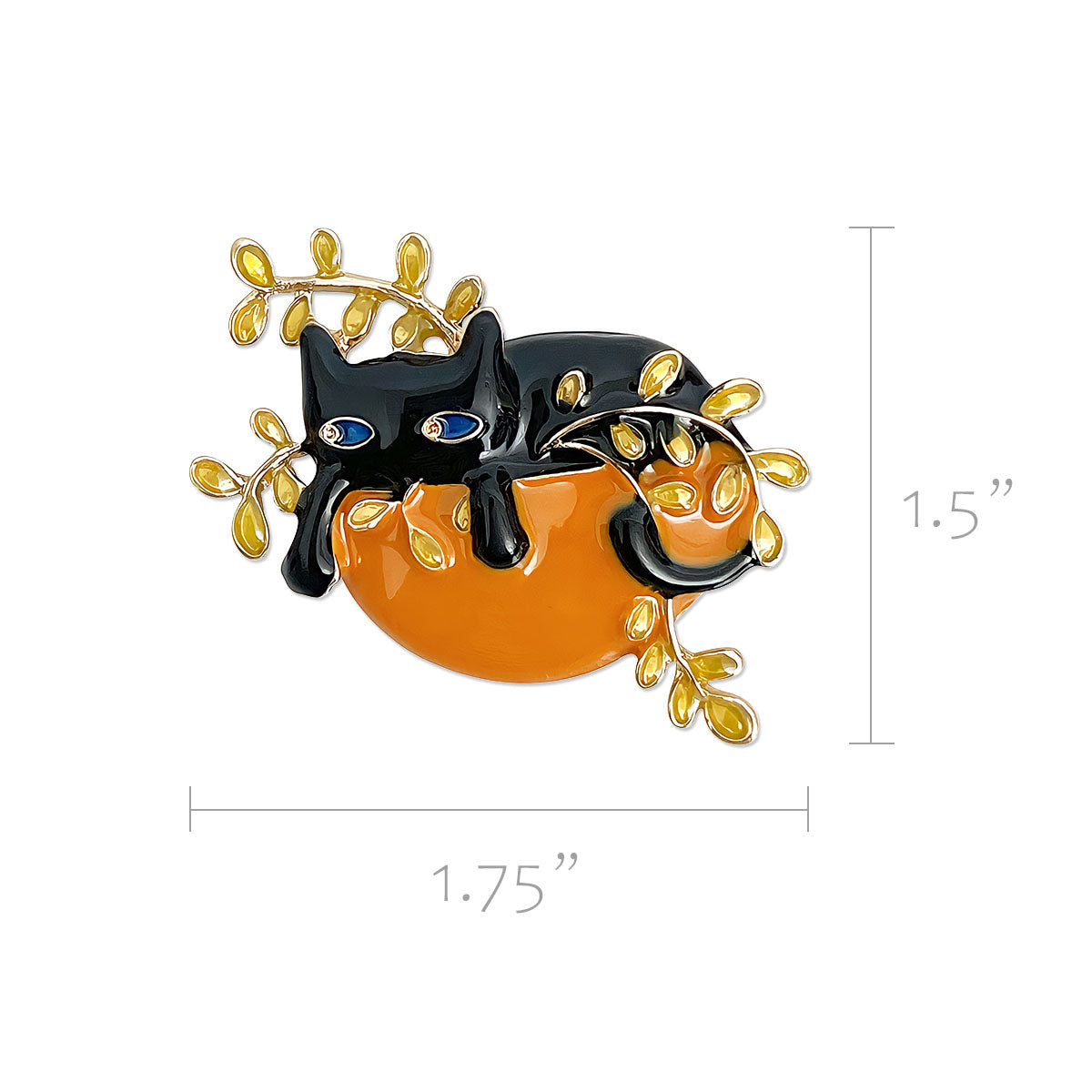 Wrapables Lounging Cats Enamel Brooch Pin