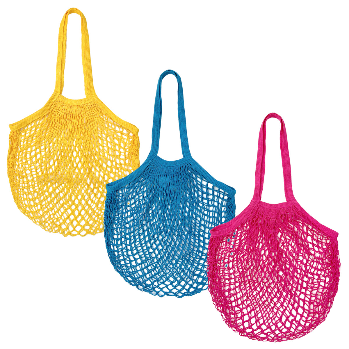 Wrapables Cotton Mesh Net Shopping Bag, Grocery Bag for Vegetables, Produce (Set of 3)