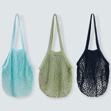 Wrapables Cotton Mesh Net Shopping Bag, Grocery Bag for Vegetables, Produce (Set of 3)