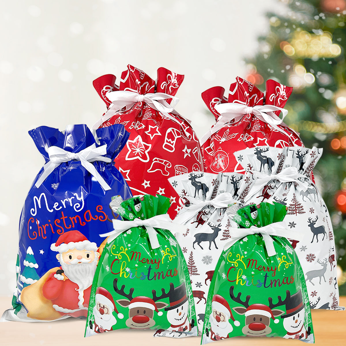100pcs Christmas Cookie Bag, Clear Plastic Christmas Gift Bag | Fruugo NO
