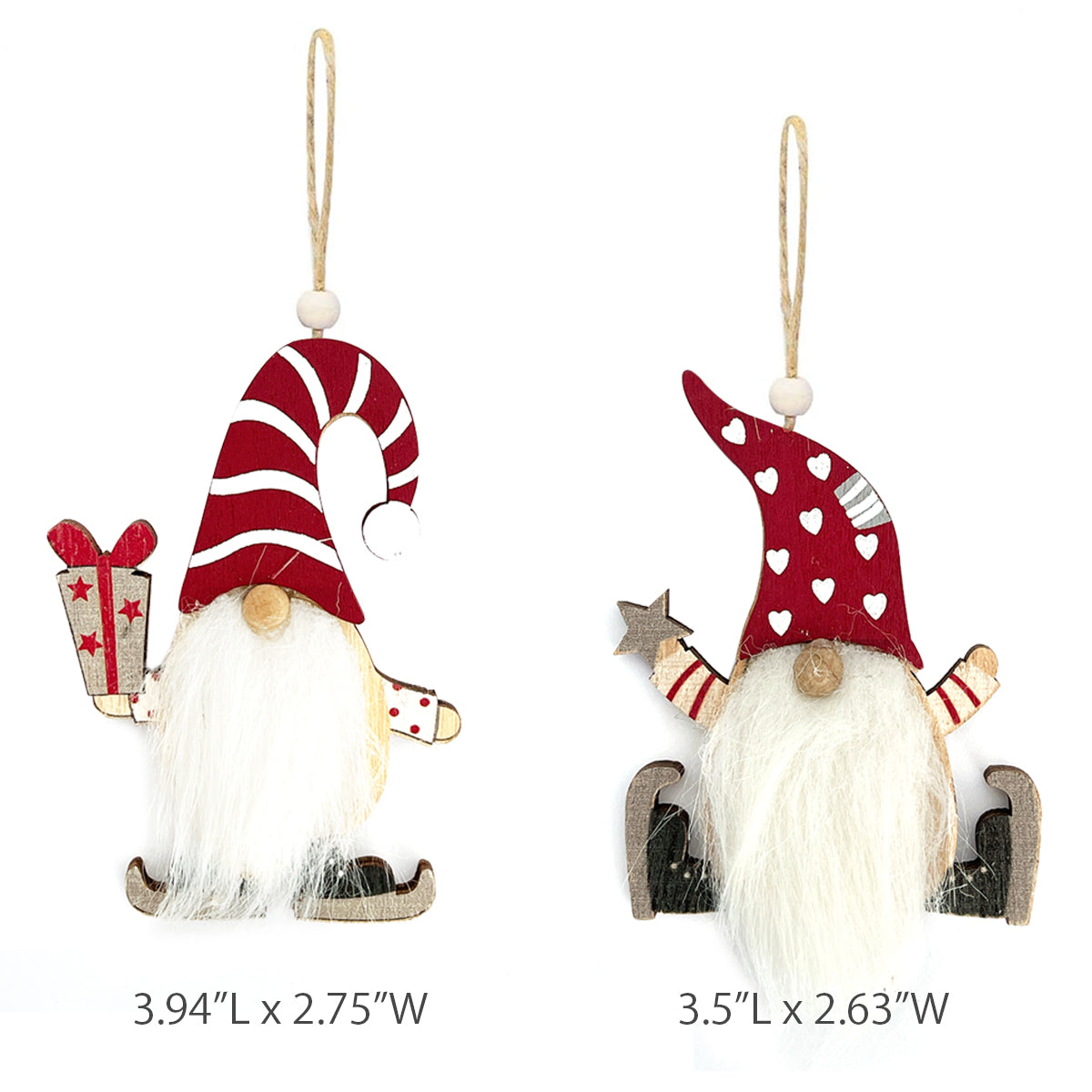 Wrapables Wooden Gnomes Hanging Christmas Tree Ornaments