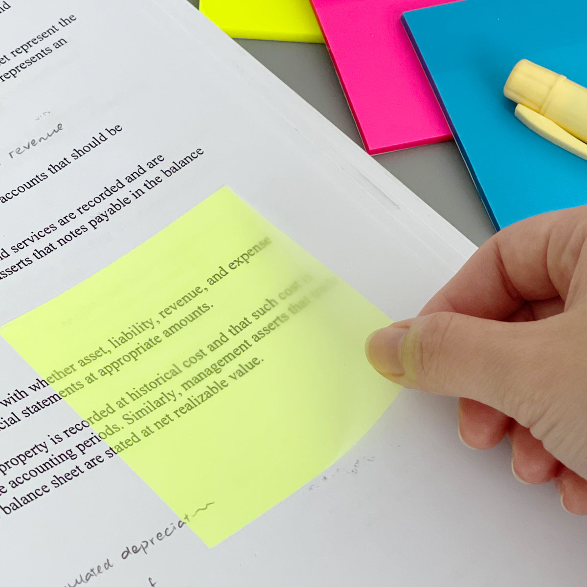 Wrapables Transparent Sticky Notes with Dual Tip Marker Pens for Home