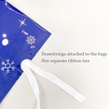 Wrapables Aluminum Foil Christmas Holiday Drawstring Gift Bags for Party Favors, Goodie Bag, Treats, Gift Wrap, Parties