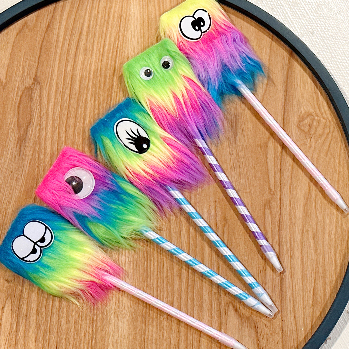 Wrapables Fluffy Rainbow Monster Pens (Set of 5)