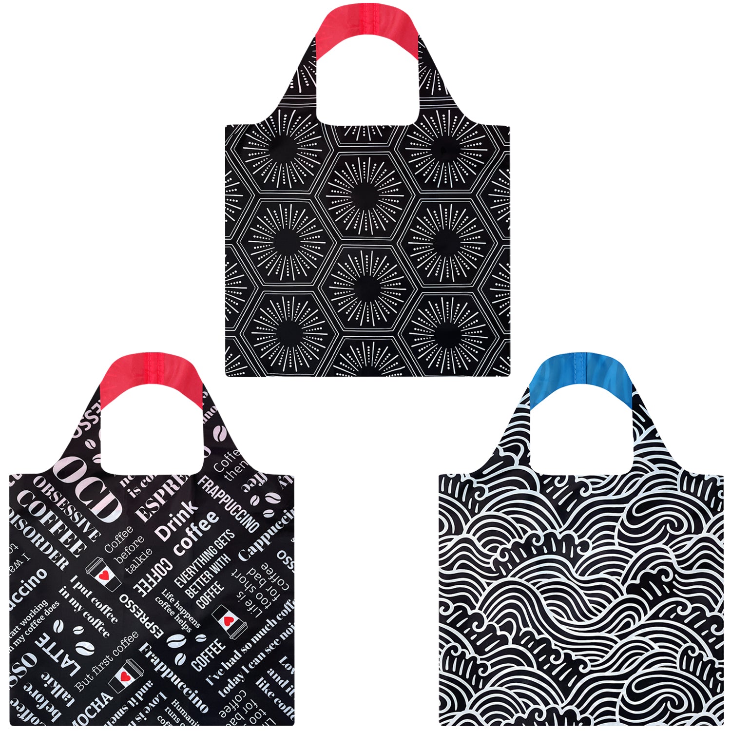 Wrapables Allybag Foldable & Lightweight Reusable Grocery Bag, 3 Pack