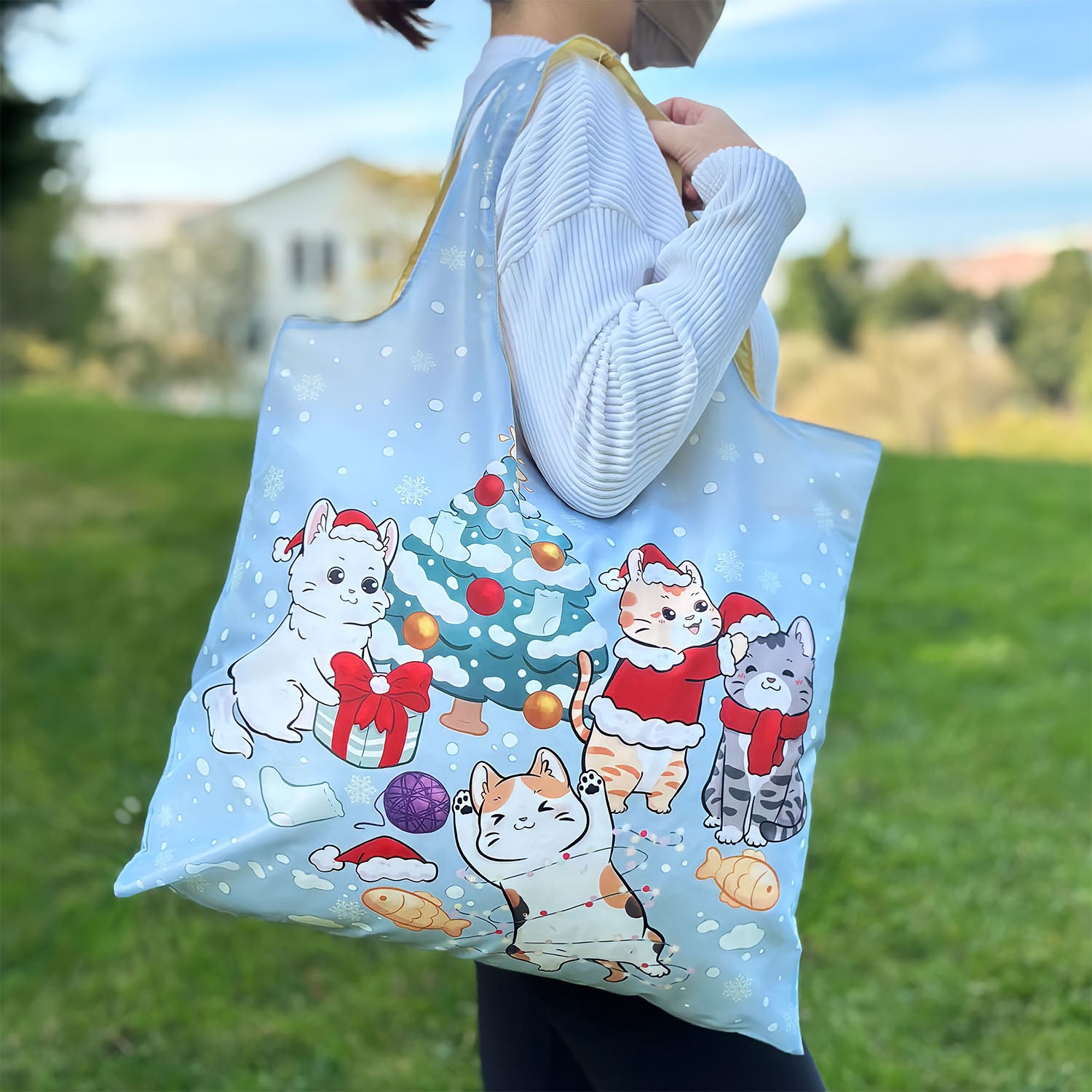 Wrapables Christmas Holiday AllyBag Collection Reusable Shopping Bag (Set of 3)