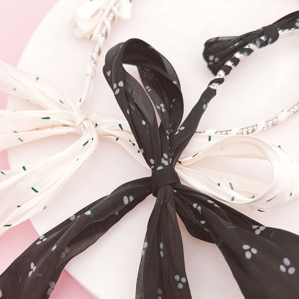 Wrapables Bow Headbands with Long Ribbon Head Wraps (Set of 2)