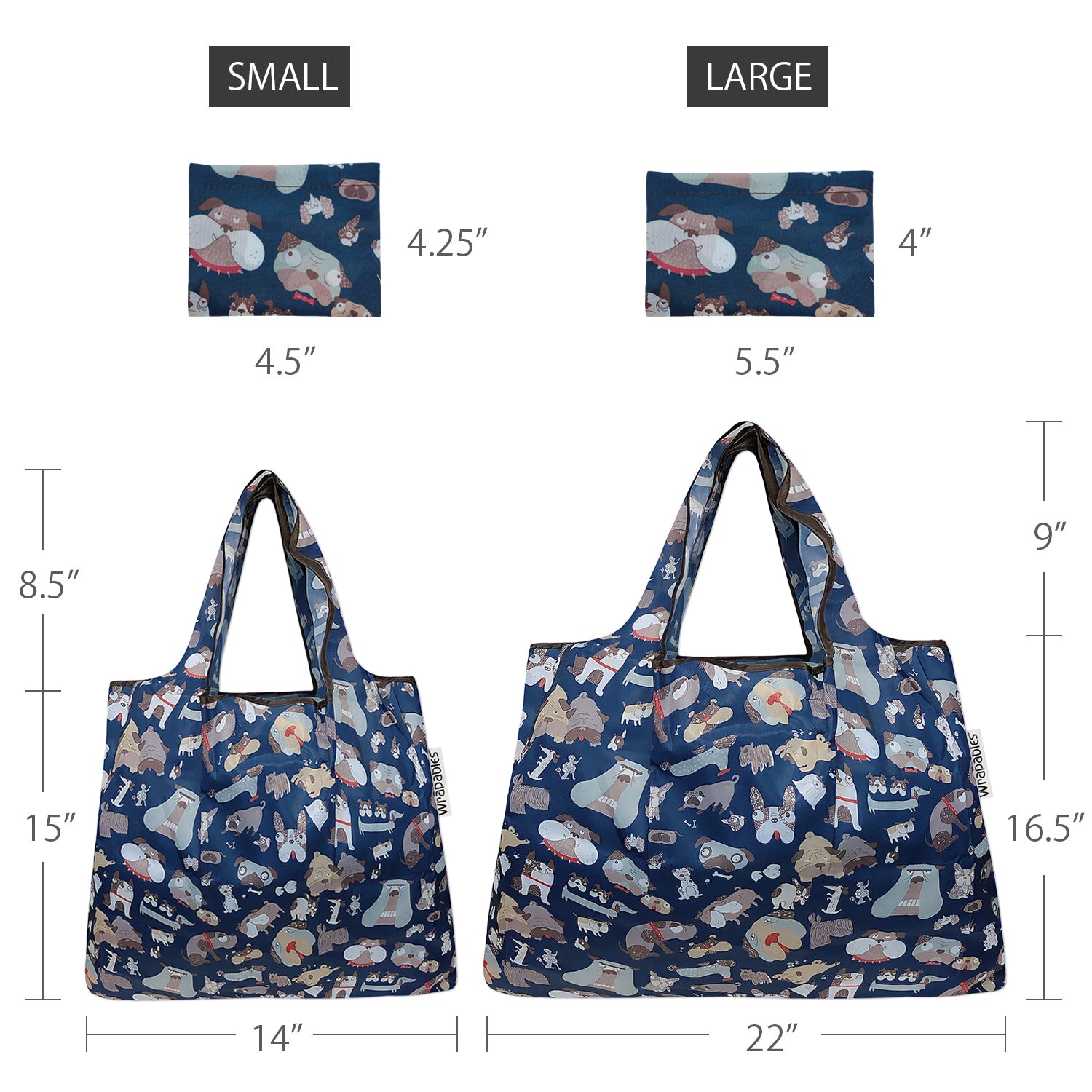 Wrapables Large & Small Allybag Reusable Grocery Bags (Set of 2), Koi Fish,  2 Pieces - Pay Less Super Markets