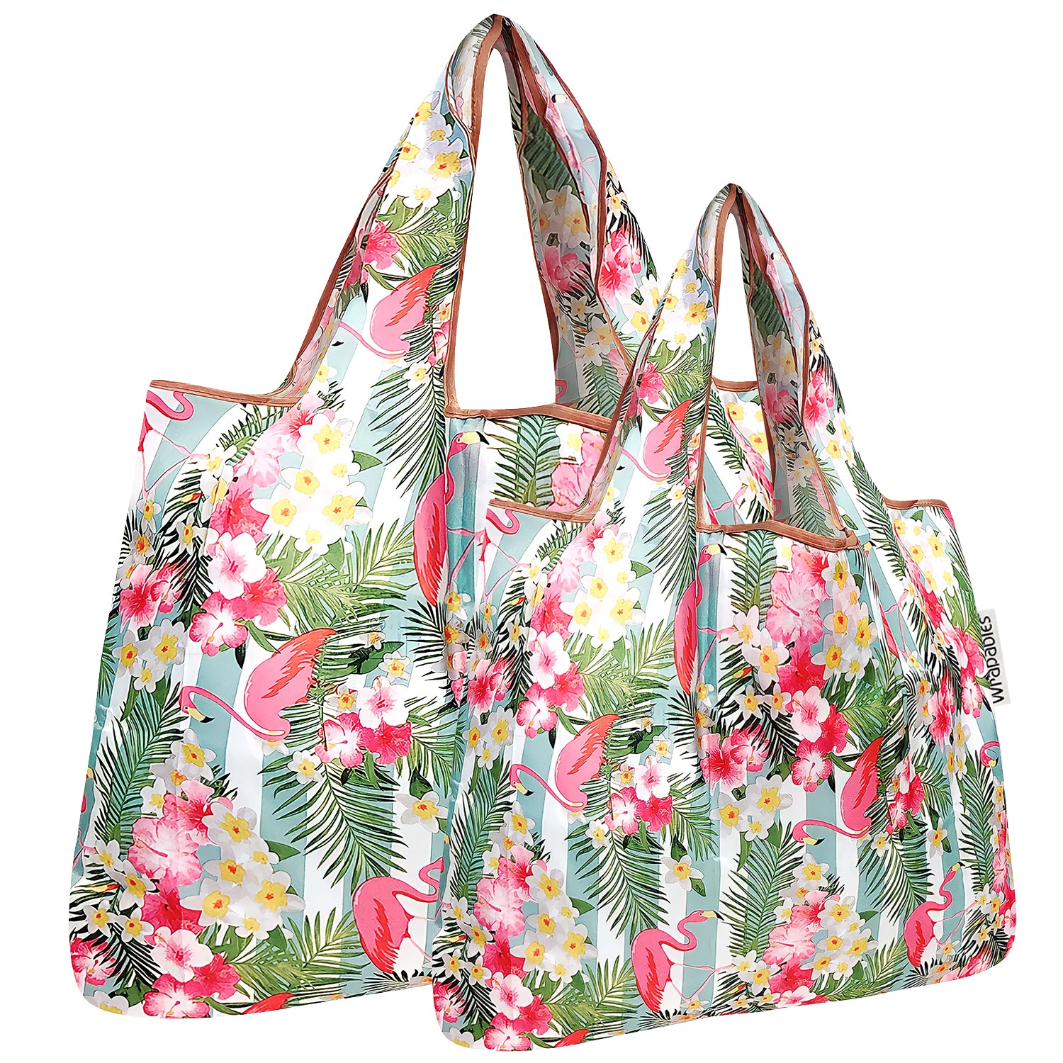 Ladies Flower Print Convenient Travel Can Be Folding Canvas Tote Bag