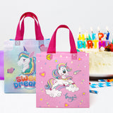 Wrapables Non-Woven Reusable Gift Bags with Handles for Parties, Birthdays, Favors and Treats (Set of 8)