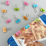Wrapables Smiling Face Binder Clips for Office, Paper Clamps, Paper Clips