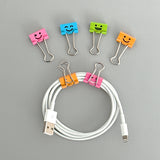 Wrapables Smiling Face Binder Clips for Office, Paper Clamps, Paper Clips