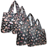 Wrapables Large & Small Foldable Tote Nylon Reusable Grocery Bags, Set of 4