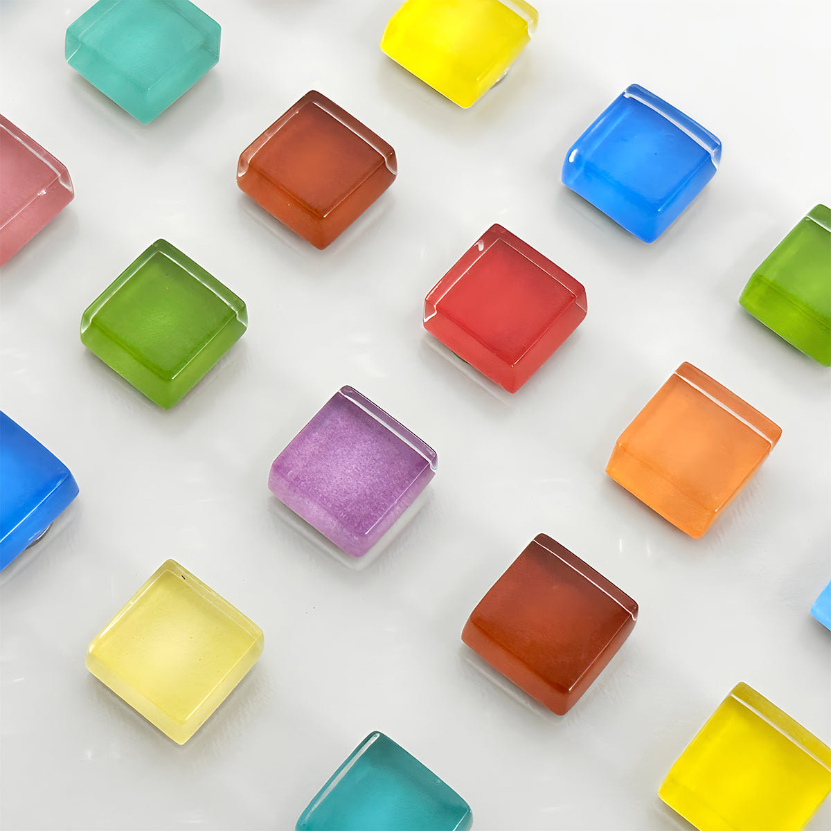 Wrapables Colorful Glass Cube Magnets, Refrigerator Magnets for Office Whiteboards, Cabinets, Lockers (Set of 24)