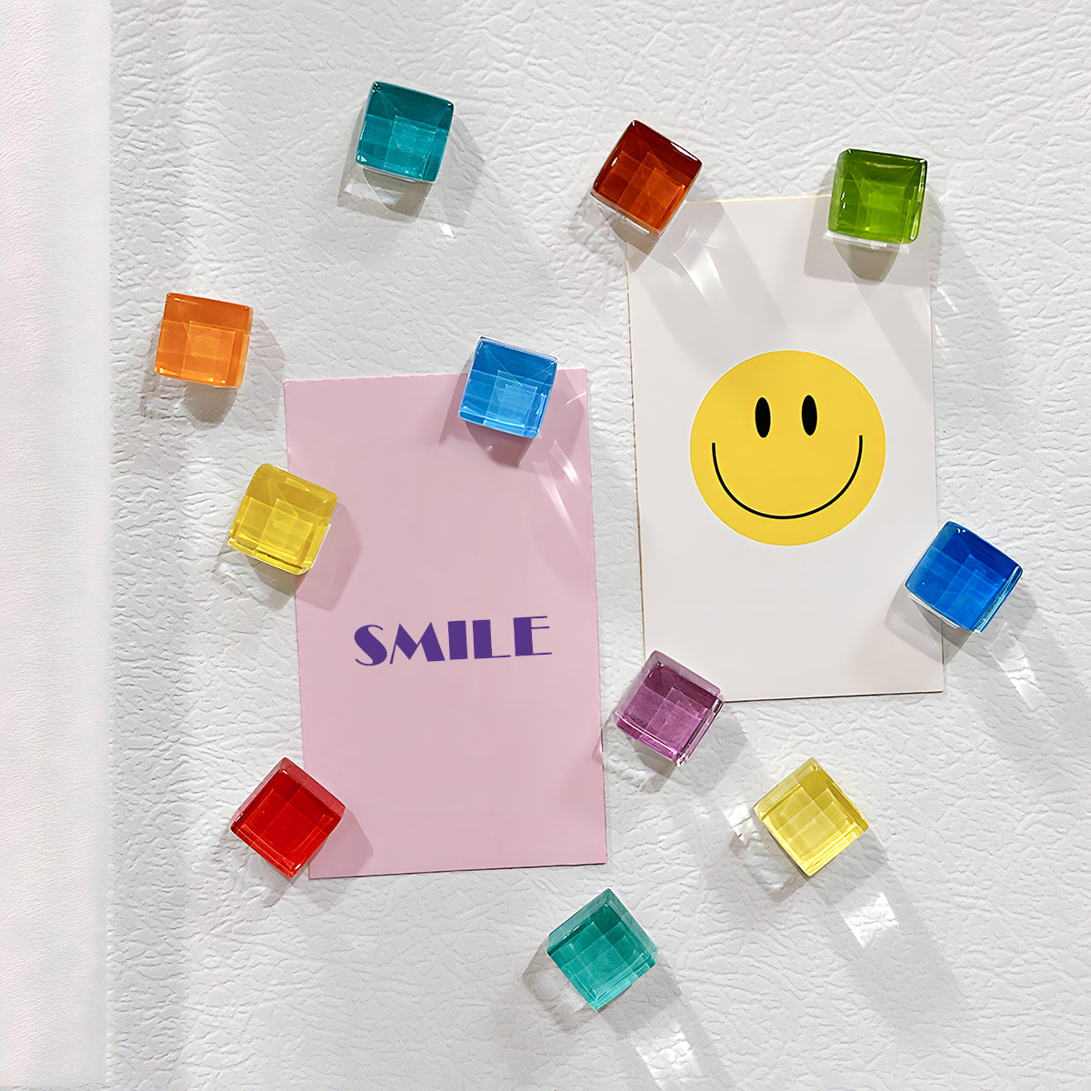 Wrapables Colorful Glass Cube Magnets, Refrigerator Magnets for Office Whiteboards, Cabinets, Lockers (Set of 24)