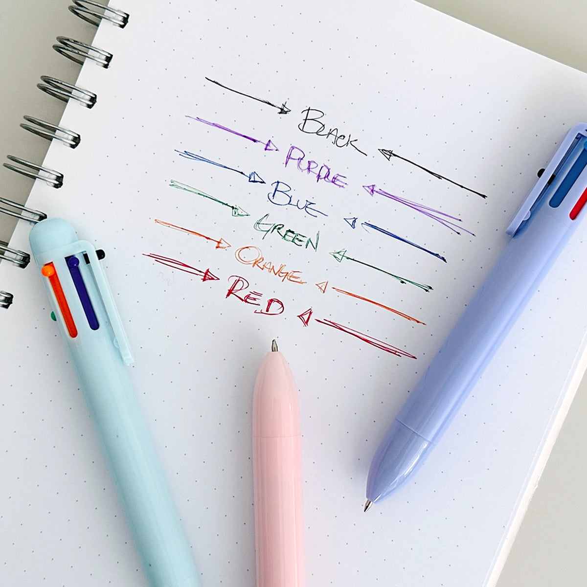 Wrapables Multi-Color 6-in-1 Retractable Ballpoint Pens for School, Office, Stationery (Set of 8)