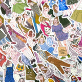Wrapables Fashion Women People Vinyl Stickers for Scrapbooking, Journaling, Water Bottles