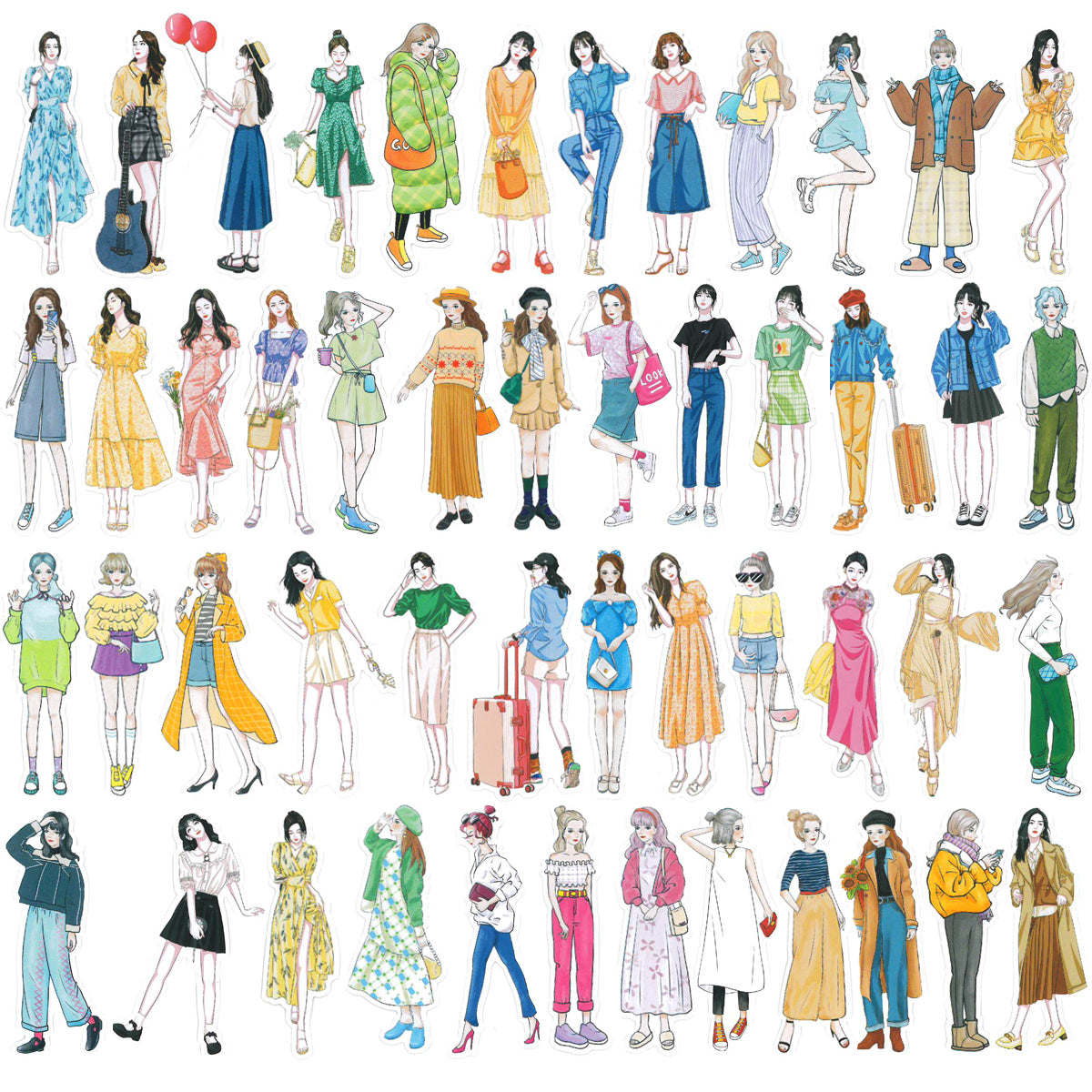 People Stickers for journaling，80 Pcs Fashion Norway