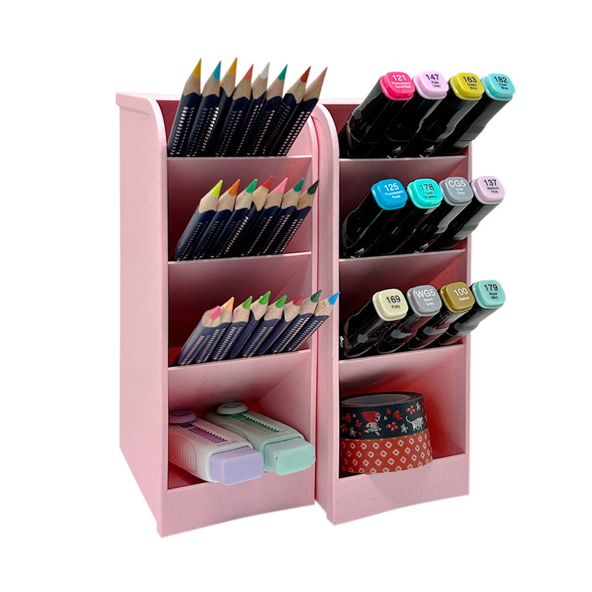 Wrapables Pen Organizer with 4 Compartments Desk Storage Organizer