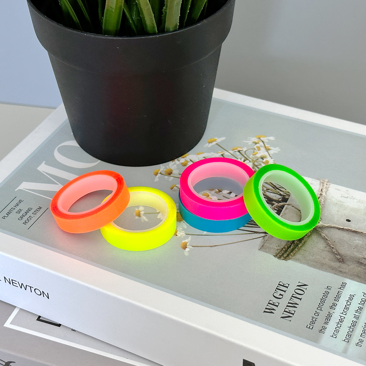 Bold Fluorescent Removable Highlighter Tape, ½″, 6 Colors