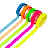 Wrapables Transparent Fluorescent Neon Removable Highlighter Tape 8mm x 5M (Set of 5)