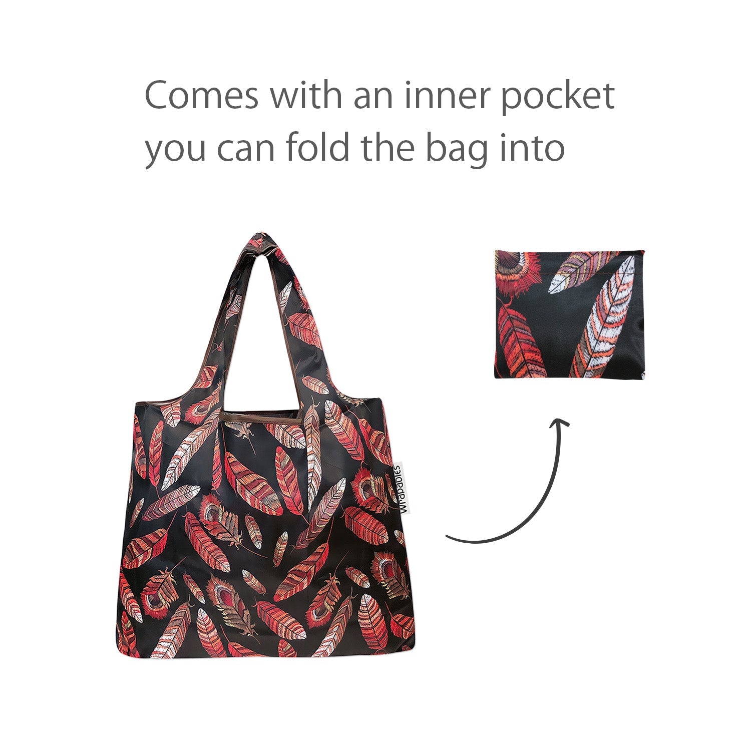 Wrapables Foldable Tote Nylon Reusable Grocery Bag (Set of 2)