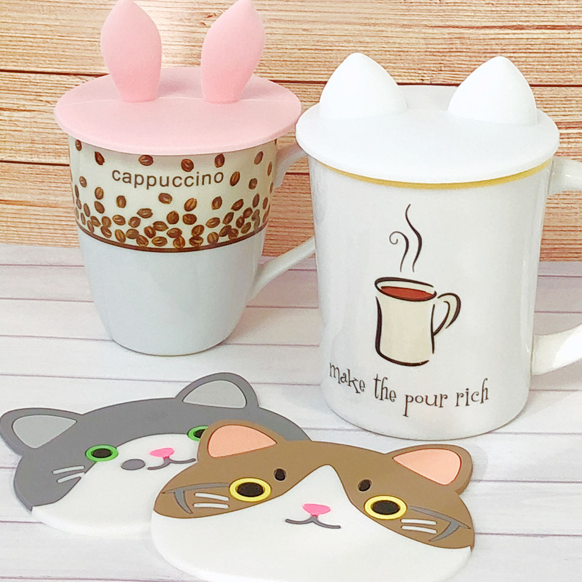 Tohuu Silicone Coffee Cup Lid Cute Silicone Mug Cup Cover Hot