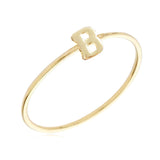 Gold Plated Stackable Initial Letter Ring Size 7